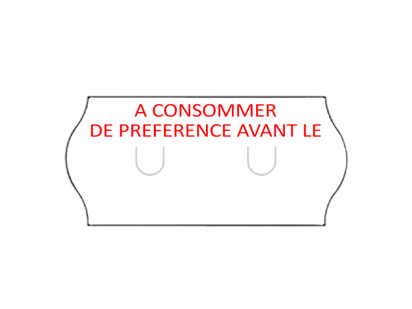 Etiquettes 26x12mm blanc - impression "A CONSOMMER DE PREFERENCE AVANT LE"