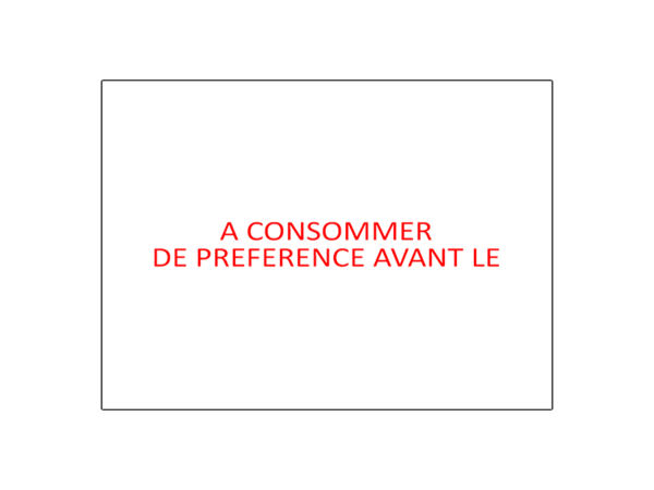 Etiquettes 26x19 blanc impression "A CONSOMMER DE PREFERENCE AVANT LE" - Boite de 36 000 étiquettes