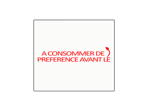 Etiquettes SATO DUO 16 18x16 blanc impression "A CONSOMMER DE PREFERENCE AVANT LE" - Boite de 75 000 étiquettes